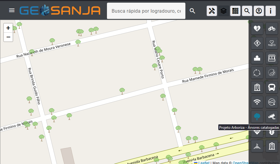 Camada de Árvores em Favoritas