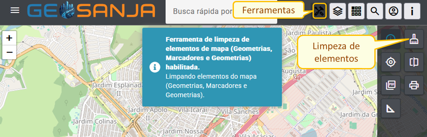 Limpeza de elementos