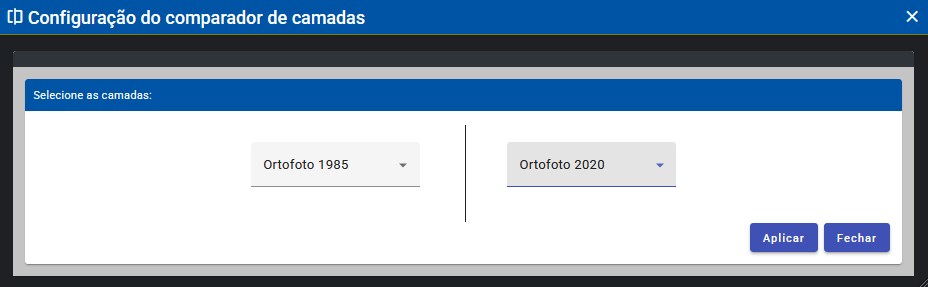 Configuração do comparador de camadas